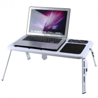 Портативний складаний столик для ноутбука з охолодженням 2 USB-кулерами E-Table LD-09 чорний