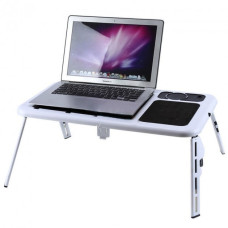 Портативний складаний столик для ноутбука з охолодженням 2 USB-кулерами E-Table LD-09 чорний