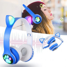 Бездротові дитячі Bluetooth-навушники з котячими вушками та кольоровою підсвіткою Cat VZV-23M
