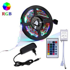 Багатобарвна RGB світлодіодна LED стрічка з діодом SMD2835 з живленням 12V і ступенем захисту IP65