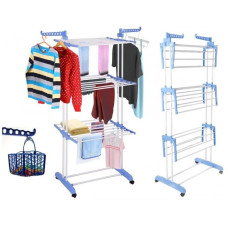 Багатоярусна сушарка для білизни, речей, одягу Garment rack with wheels складана, зручна у використанні