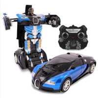 Машинка робот акумуляторний автобот із пультом на радіокеруванні Bugatti Veyron Robot Car Size 1:18