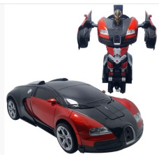 Машинка робот акумуляторний автобот з пультом на радіокеруванні Bugatti Veyron Robot Car Size 1:18 Червона