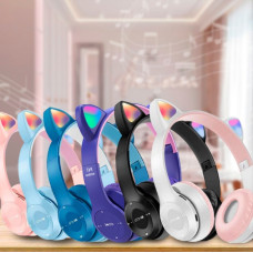 Навушники Bluetooth бездротові з котячими вушками Y-47 розніж кольорів
