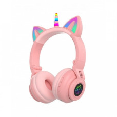 Навушники дитячі Ear STN-27 Cat LED Єдиноріг + котячі вушка з підсвіткою Bluetooth