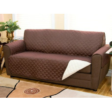 Двостороннє покривало для дивану Couch Coat молочно-коричнева