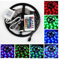 Вологозахищена світлодіодна стрічка UKC 3528 SMD RGB 5 метрів з контролером та блоком живлення