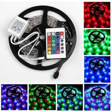 Вологозахищена світлодіодна стрічка UKC 3528 SMD RGB 5 метрів з контролером та блоком живлення
