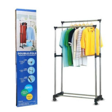 Стійка для одягу та взуття Double Pole Clothes Horse телескопічна вішалка
