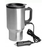 Автомобільний термокухоль з підігрівом Electric Mug на 400 мл срібло