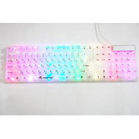 Мембранна клавіатура Yelandar AN-T20, провідна з RGB підсвічуванням, біла