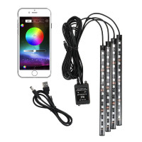 Автомобільна RGB led-підсвітка для авто, вологозахисна з USB і керуванням зі смаконфона
