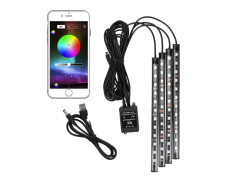 Автомобільна RGB led-підсвітка для авто, вологозахисна з USB і керуванням зі смаконфона