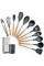 Кухонний набір Kitchen Set із 12 предметів, чорний колір