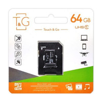 Карта MicroSDXC 64GB T&G, Class 10 UHS-I з адаптером