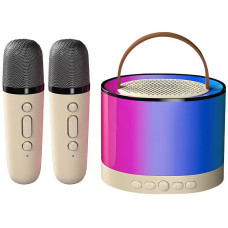 Портативна колонка K52 з Bluetooth та 2 караоке мікрофонами, RGB підсвічування