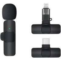 Бездротовий мікрофон петличний K9 Wireless Lavalier з адаптером Lightning Type-C