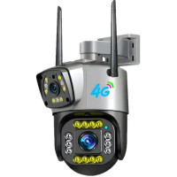 Камера відеоспостереження вулична SC03 V380pro, під'єднання через 4G/LAN дві лінзи