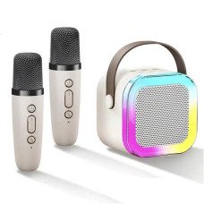 Портативна Bluetooth-колонка з караоке та мікрофонами Monty K12-2 / Бездротова акустика з FM-радіо, USB