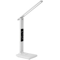 Настільна LED-лампа 868S з акумулятором, дисплеєм (годинник, дата, термометр), сенсорним керуванням і підставкою