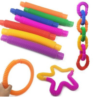 Набір Fidget Pop Tubes 12 шт Антистресові еластичні трубки для дітей і дорослих