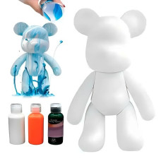 Набір для творчості DIY Creative Fluid Bear Флюїдне ведмежа 23 см із фарбами, іграшка для розфарбовування
