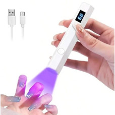 УФ світлодіодна лампа-ліхтарик для сушіння нігтів USB, акумуляторна, 3 W з таймером і дисплеєм
