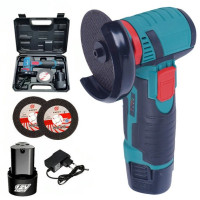 Акумуляторна електроболгарка 12 V AT-AG7501 з 2 акумуляторами та кейсом