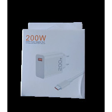 Адаптер швидкого заряджання USB з кабелем USB Type-C 200 W + підтримка PD/USB для телефона, планшета, ноутбука