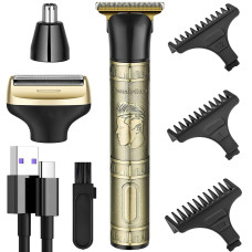 Машинка для стриження 3 в 1 GM 8045 для бороди, волосся, носа та вух, USB, чоловічий тример із насадками