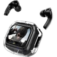 Бездротові навушники Inspire Air MAX з прозорим кейсом і LCD-дисплеєм, Bluetooth 5.0, сенсорне керування