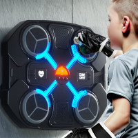Тренажер боксерський музичний з Bluetooth і RGB-підсвіткою 32х27 см Чорний