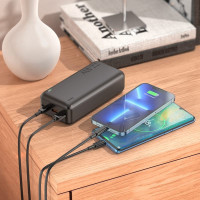 Повербанк Hoco J101B 30000mAh 22.5 W з підтримкою QC 3.0 і PD швидке заряджання 3 пристроїв одночасно