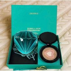 Триколірний тональний кушон Drawshe Emerald Crystal Glow зі зволоженням і змінним блоком, 24 г