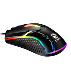 Ігрова дротова мишка X3 з LED-підсвіткою, 1200 DPI, USB, чорна