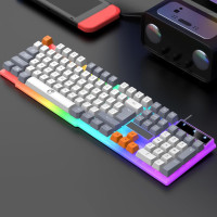Дротова клавіатура Raiku K26 з підсвіткою, 104 клавіші, мембранна, USB, чорна, ігрова, ергономічна