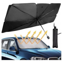 Автозонт сонцезахисний на лобове скло Car Umbrella 140×78 см складаний чорний