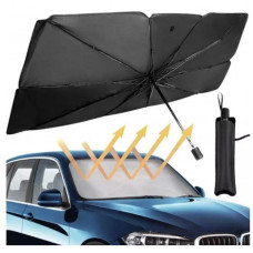 Автозонт сонцезахисний на лобове скло Car Umbrella 140×78 см складаний чорний