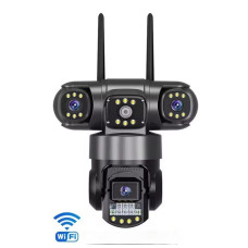 Вулична Wi-Fi IP-камера відеоспостереження V380 SC28-W 12 МП з 4 об'єктивами та підтримкою V380 PRO