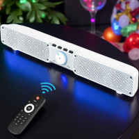 Портативна Bluetooth-колонка SOUNDBAR Q10 біла — 2x10 Вт, баси, гучний зв'язок, TF, USB, AUX, до 10 год роботи