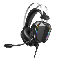 Ігрова дротова гарнітура XO GE-07 Black з AUX і USB повнорозмірна