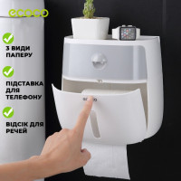Тримач туалетного паперу з полицею пластиковий Ecoco Towel Holder AA2-2