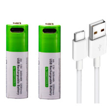 Комплект батарейок AA USB Type-C 2 шт 1.5 В 2600 мВт