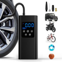 Портативний акумуляторний компресор авто з USB і LED-дисплеєм 6000 мА·год