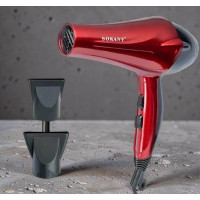 Фен для волосся Sokany SK-2211 2400Вт з іонізацією, професійний фен з насадками концентратор дифузор червоний