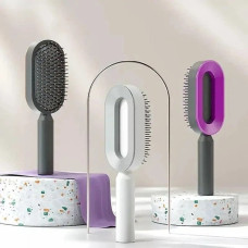 Масажна 3D щітка для волосся Central Hollow Cushion Comb, гребінець з кнопкою очищення, щітка для масажу шкіри голови