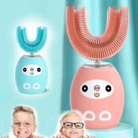 Дитяча електрична зубна щітка U-shaped Electric Toothbrush, ультразвукова силіконова щітка-капа для дітей, U-подібна акумуляторна