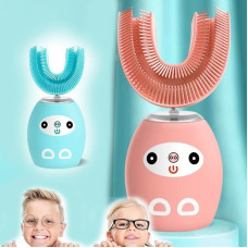 Дитяча електрична зубна щітка U-shaped Electric Toothbrush, ультразвукова силіконова щітка-капа для дітей, U-подібна акумуляторна