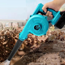 Акумуляторна повітродувка-пилосос 2в1 24V 1300 mAh, ручний садовий пилосос і воздуходувка для листя, пилу та снігу, блакитна