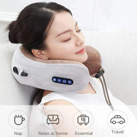 Масажна подушка для шиї U-shaped massage pillow масажер для шиї та плечей ортопедична подушка з ефектом пам’яті
